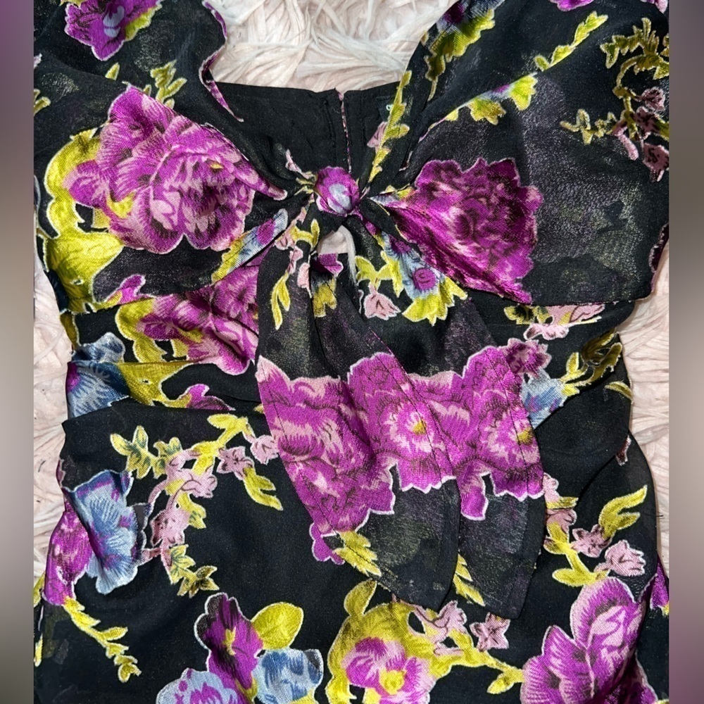 ASOS DESIGN tie front mini dress - Picture 3 of 8